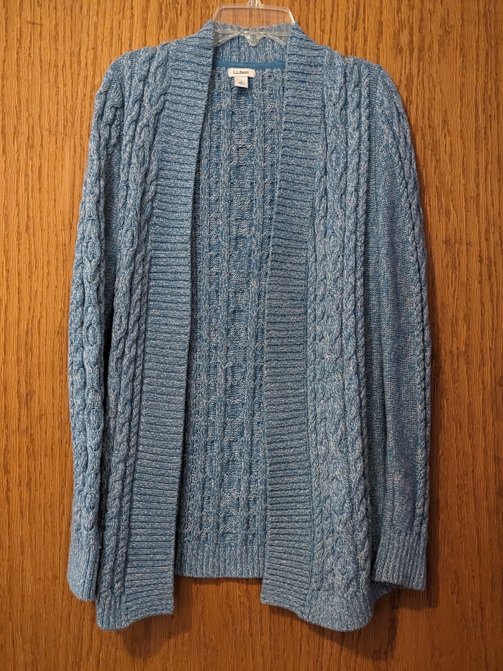 L.L. Bean Open Front Cable Knit Cardigan
